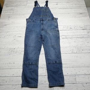 Duluth Trading Overalls Mens 40x32 Blue Denim Double Knee Utility Workwear Jeans